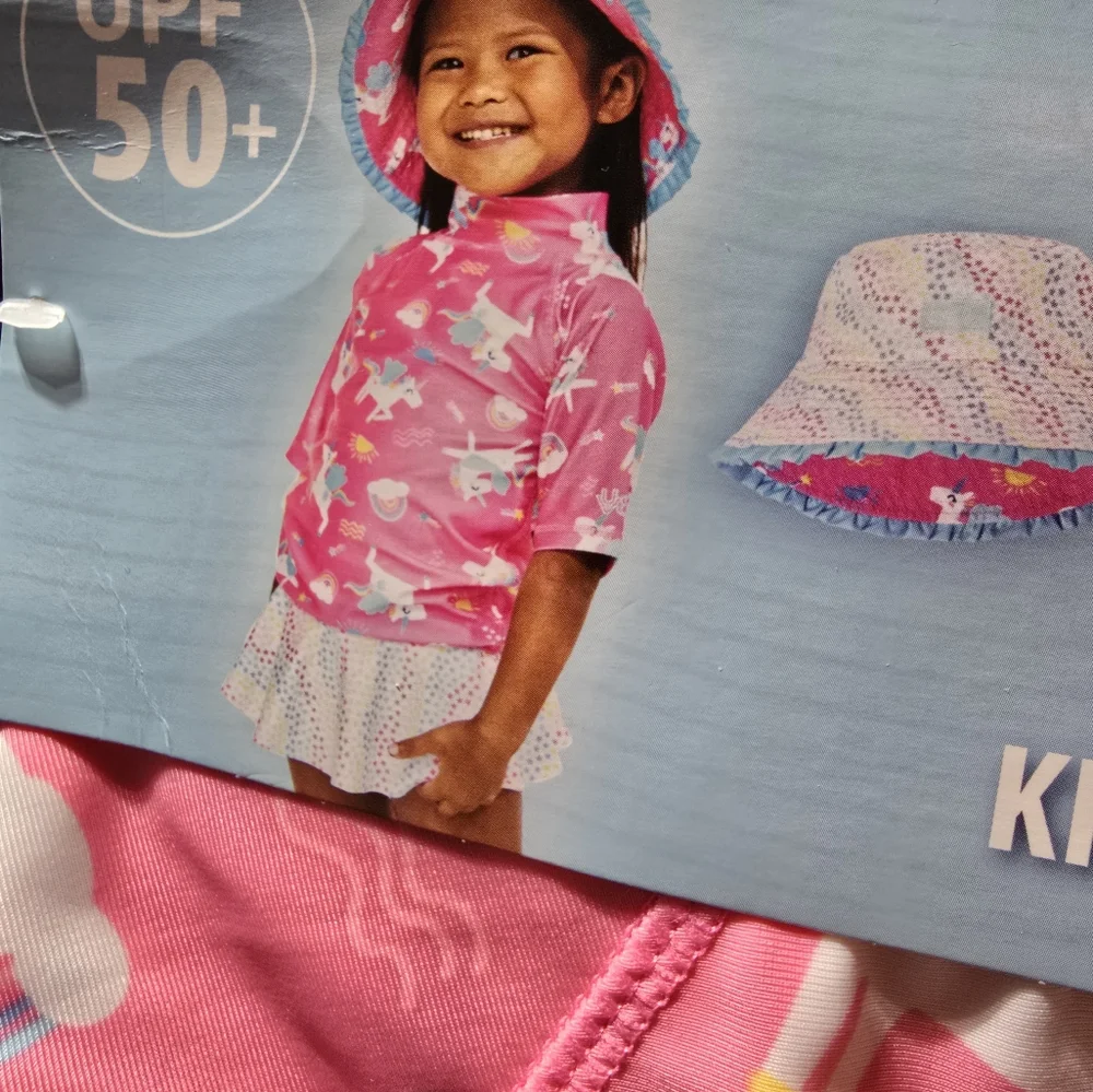UV Skinz nwt Girl's 3PC Swim Suit, UPV 50+, New, Unicorn 3t